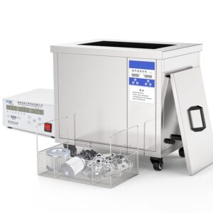28kHz single tank industrial ultrasonic cleaning machine with stainless steel tank for automotive parts, metal components, and industrial equipment cleaning.