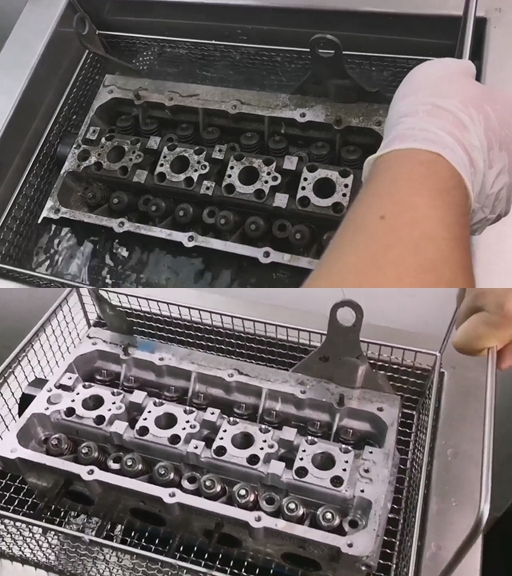 Grease and grime removal from transmission gears and mechanical parts via SIWEEP ultrasonic degreasing solutions