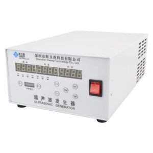 Main view of smart digital ultrasonic generator supporting 28kHz and 40kHz frequencies for industrial cleaning