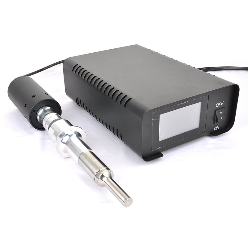 Left view of 1000W lab ultrasonic homogenizer showing side panel interface and titanium probe connection